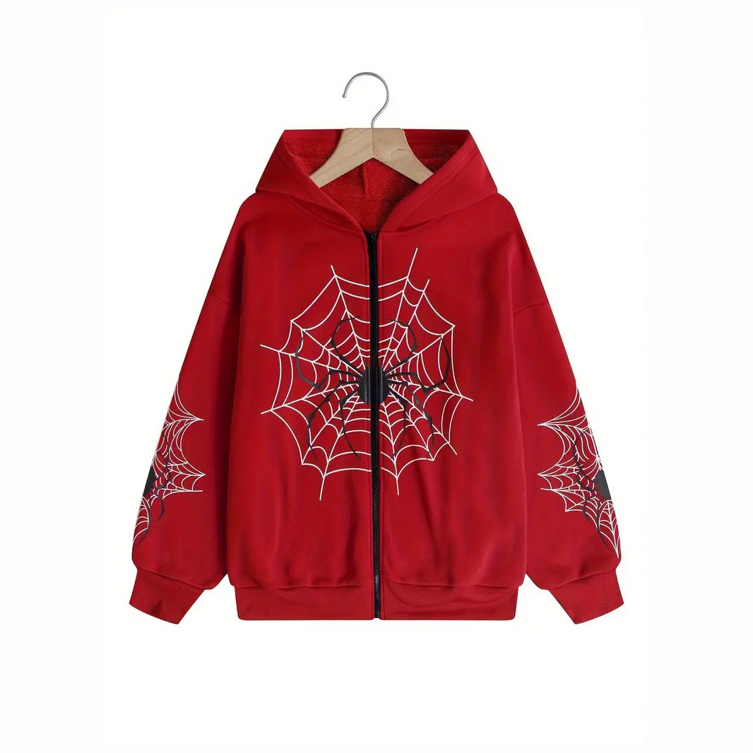 Independent Station Autumn/Winter New Women's Hoodie Coat Women's 3D Digital Printed Zipper Hoodie Sports Coat