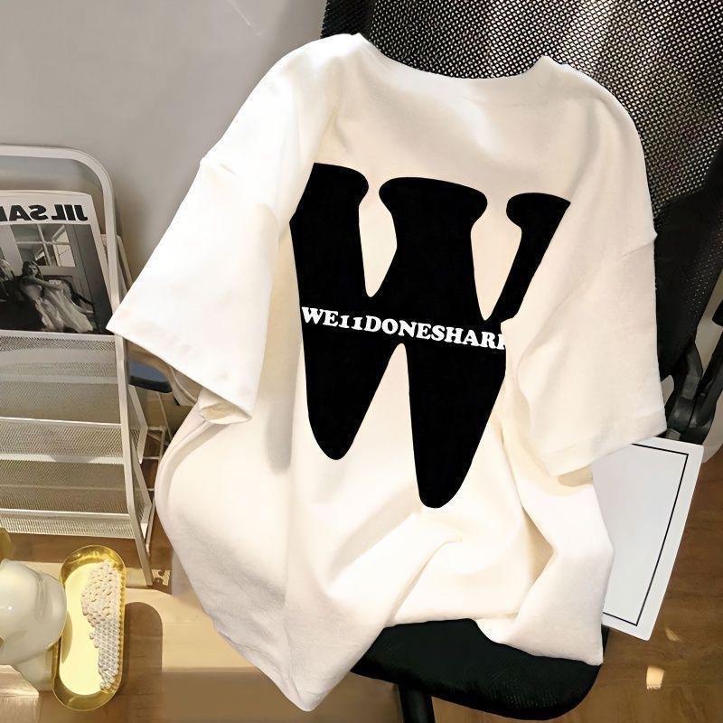 Manufacturers wholesale popular short sleeve t-shirts for men and women China-Chic design sense printing lovers summer loose top t-shirts for women
