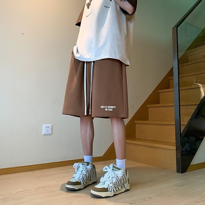 2025 Men's Casual Shorts Trendy Brand Loose Outerwear Summer Thin Style Quick Drying Sports Trendy Summer Clothes 5-point Middle Pants 2025 Men's Casual Shorts Trendy Brand Loose Outerwear Summer Thin Style Quick Drying Sports Trendy Summer Clothes 5-point Middle Pants