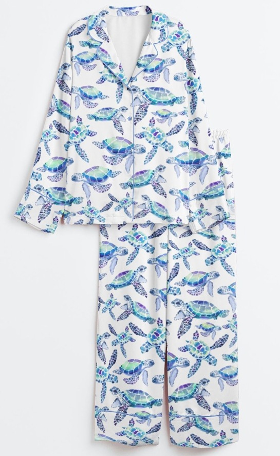 2025 Amazon standalone long sleeved casual sleepwear set with printed fashion buttons for adult casual home wear 2025 Amazon standalone long sleeved casual sleepwear set with printed fashion buttons for adult casual home wear