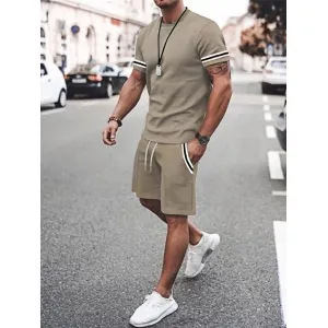 2025 Cross border Hot selling Set Fashion Short sleeved T-shirt Pants Loose Men's 3D Digital Printed Running Two piece Set 2025 Cross border Hot selling Set Fashion Short sleeved T-shirt Pants Loose Men's 3D Digital Printed Running Two piece Set