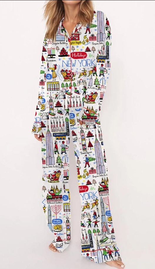 2025 Amazon standalone long sleeved casual sleepwear set with printed fashion buttons for adult casual home wear 2025 Amazon standalone long sleeved casual sleepwear set with printed fashion buttons for adult casual home wear