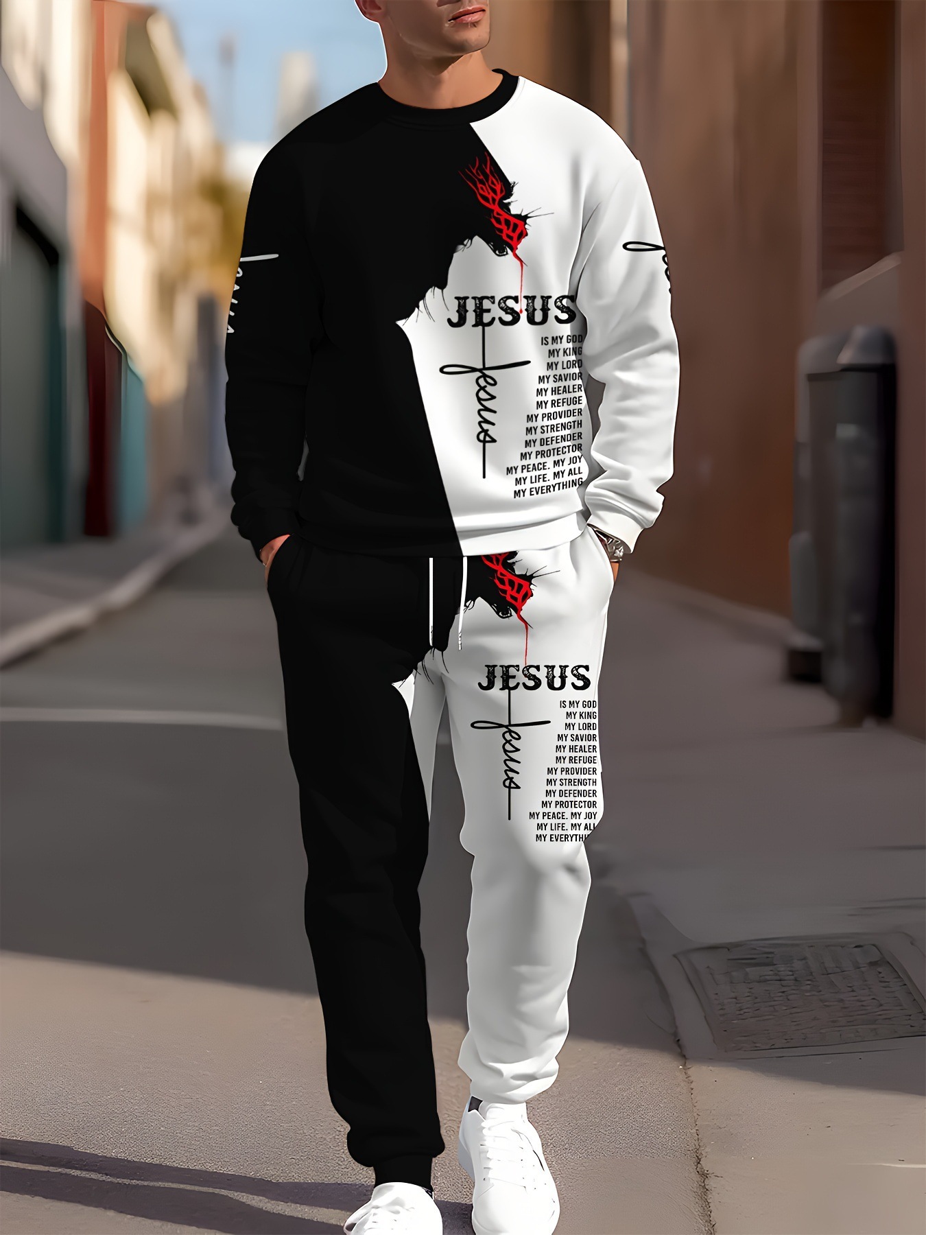 Cross border fashion 3D printed sports and leisure hoodie pants for men in autumn, round neck, simple letter printed Zhejiang style suit Cross border fashion 3D printed sports and leisure hoodie pants for men in autumn, round neck, simple letter printed Zhejiang style suit