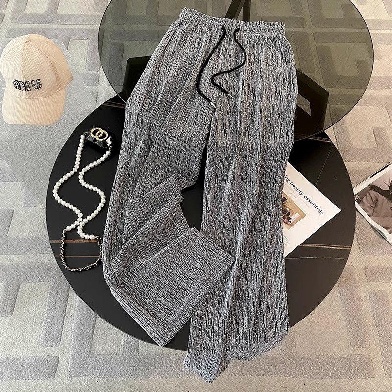Original Craftsmanship, Trendy Fashion Style Set, Women's Summer Style, Lazy Style, Grey Short sleeved Wide Leg Pants, Two Piece Set Original Craftsmanship, Trendy Fashion Style Set, Women's Summer Style, Lazy Style, Grey Short sleeved Wide Leg Pants, Two Piece Set