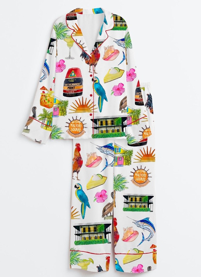 2025 Amazon standalone long sleeved casual sleepwear set with printed fashion buttons for adult casual home wear 2025 Amazon standalone long sleeved casual sleepwear set with printed fashion buttons for adult casual home wear