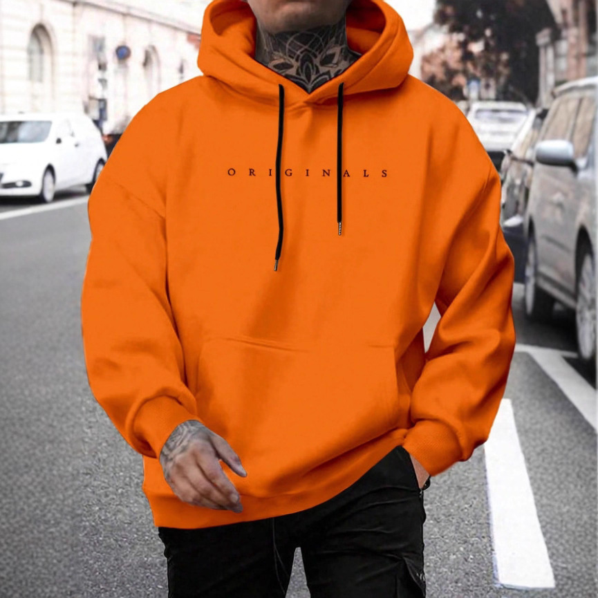 2025 Autumn Cross border New Men's Hooded Hoodie Men's Trendy Brand Loose Outdoor High Street Casual Letter Hoodie