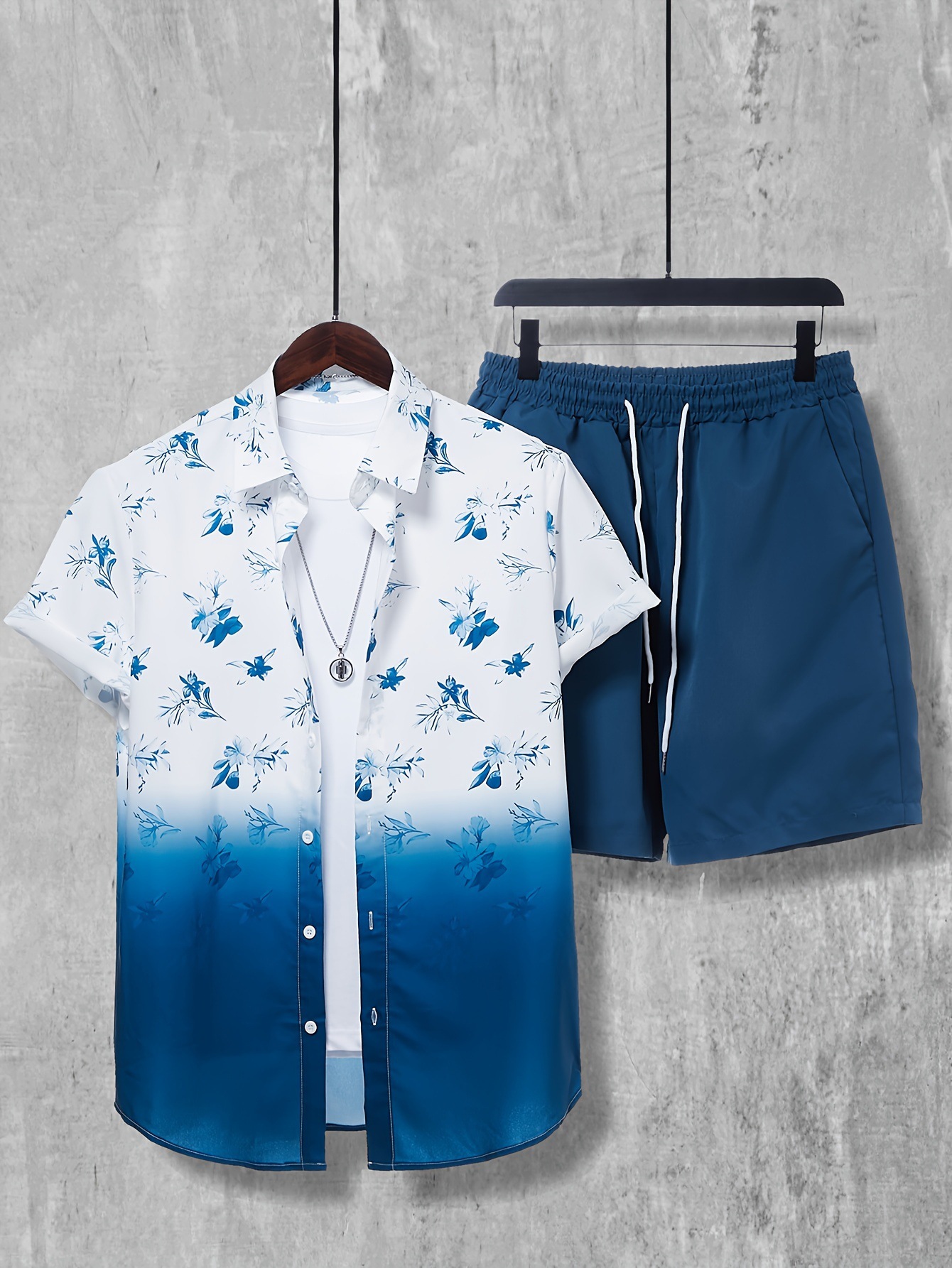 European and American Cross border 2024 Summer New Shirt and Shorts Set 3D Printed Casual Vacation Men's cardigan Two Piece Set European and American Cross border 2024 Summer New Shirt and Shorts Set 3D Printed Casual Vacation Men's cardigan Two Piece Set