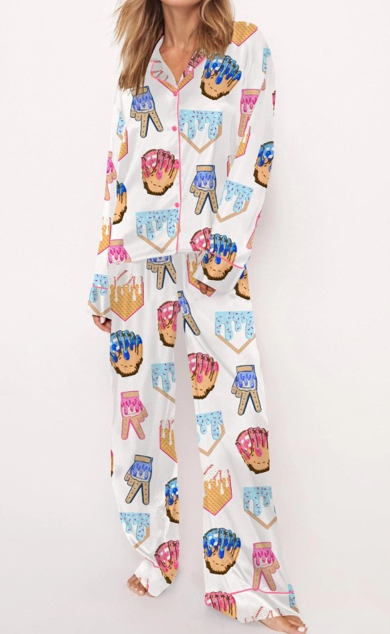 2025 Amazon standalone long sleeved casual sleepwear set with printed fashion buttons for adult casual home wear 2025 Amazon standalone long sleeved casual sleepwear set with printed fashion buttons for adult casual home wear