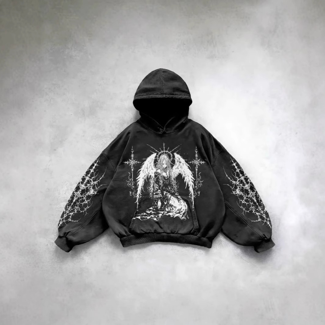 2025 Cross border Hot selling Retro Skull Pattern 3D Printed Hoodie for Men and Women Trendy Hoodie