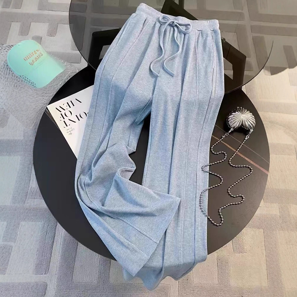 Salt style casual sports suit for women, youthful and stylish, slimming and slimming, blue hooded sweatshirt, wide leg pants two-piece set Salt style casual sports suit for women, youthful and stylish, slimming and slimming, blue hooded sweatshirt, wide leg pants two-piece set