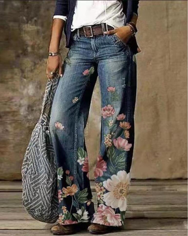 2025 New Cross border Amazon eBay Europe and America Foreign Trade Large Size Women's Jeans Wide Leg Pants Fashion Pants 2025 New Cross border Amazon eBay Europe and America Foreign Trade Large Size Women's Jeans Wide Leg Pants Fashion Pants