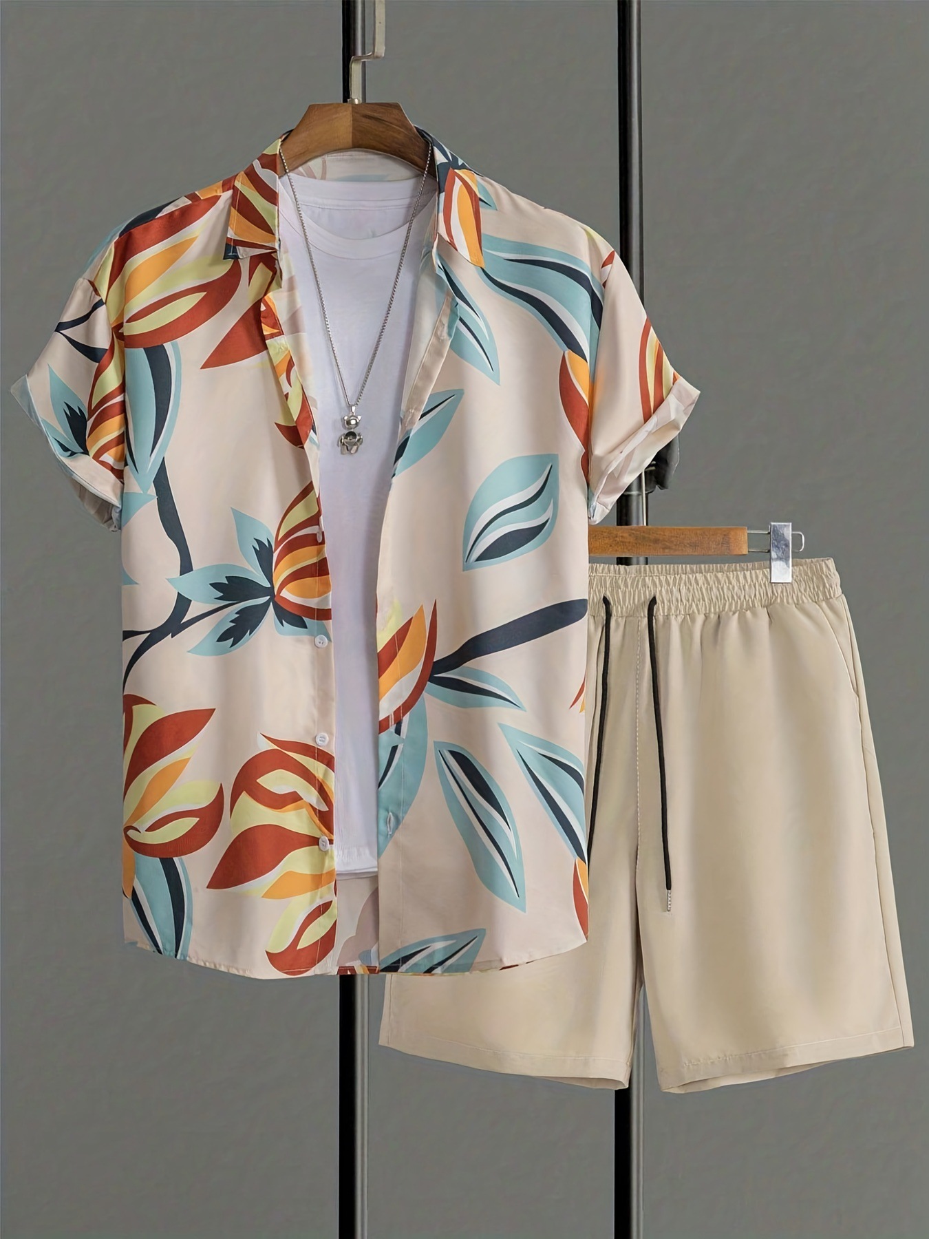 European and American Cross border 2024 Summer New Shirt and Shorts Set 3D Printed Casual Vacation Men's cardigan Two Piece Set European and American Cross border 2024 Summer New Shirt and Shorts Set 3D Printed Casual Vacation Men's cardigan Two Piece Set