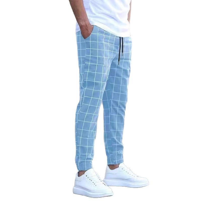 Cross border men's new sports and leisure trend, fashionable digital printed checkered pants, all season versatile men's digital printed pants Cross border men's new sports and leisure trend, fashionable digital printed checkered pants, all season versatile men's digital printed pants