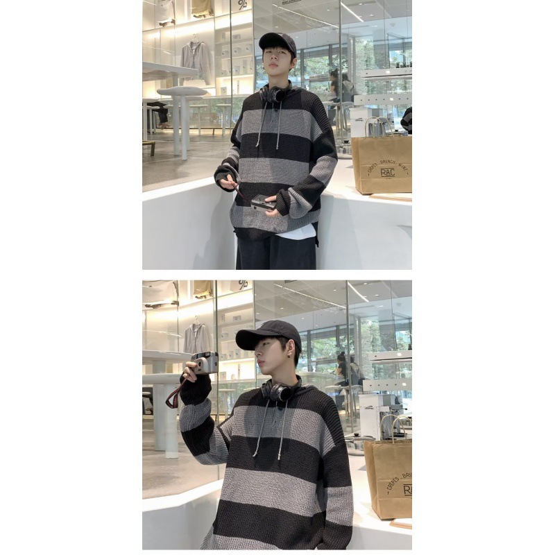 Hooded Men's 2023 Autumn/Winter Sweater Thickened Warm Sweater Knitted Sweater Casual Coat Hooded Slimming Top Hooded Men's 2023 Autumn/Winter Sweater Thickened Warm Sweater Knitted Sweater Casual Coat Hooded Slimming Top