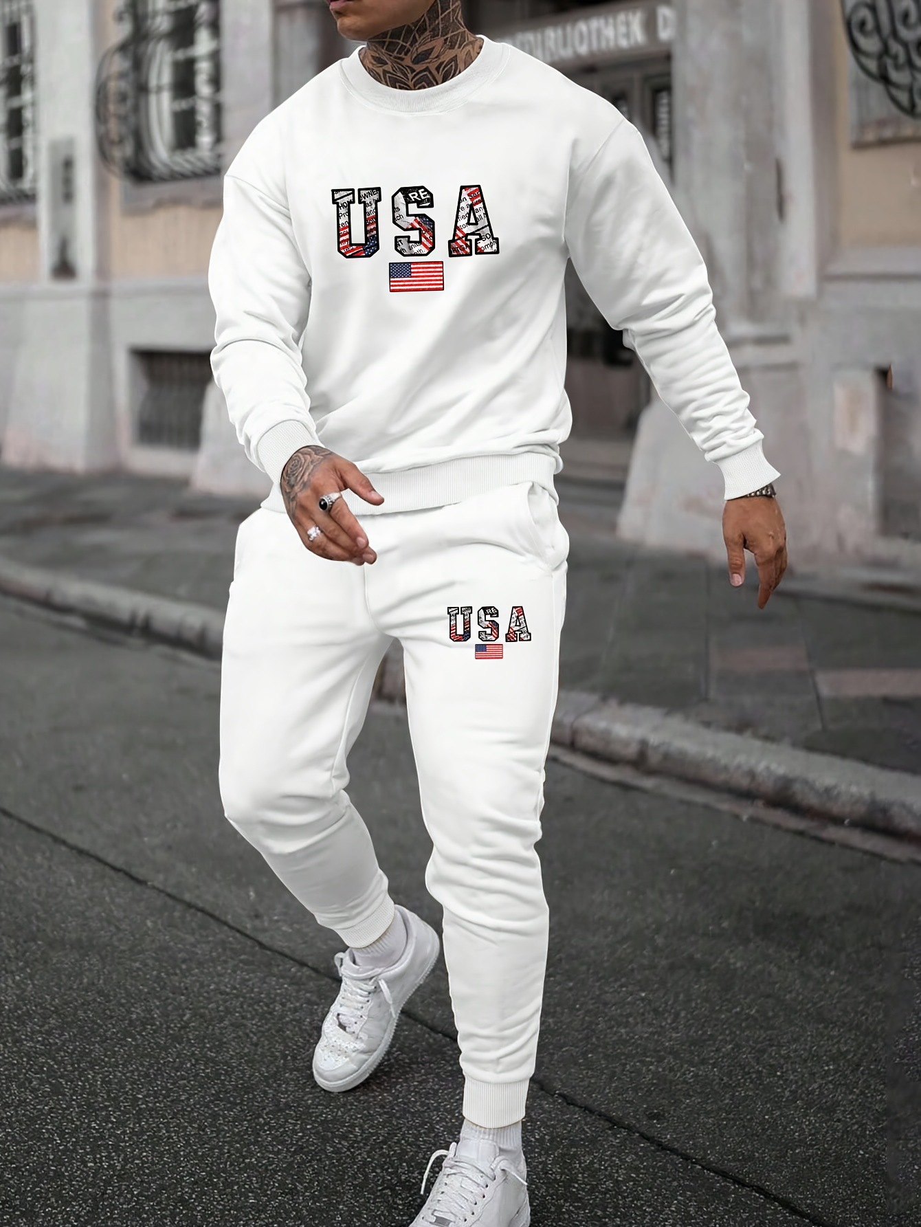 Cross border fashion 3D printed sports and leisure hoodie pants for men in autumn, round neck, simple letter printed Zhejiang style suit Cross border fashion 3D printed sports and leisure hoodie pants for men in autumn, round neck, simple letter printed Zhejiang style suit