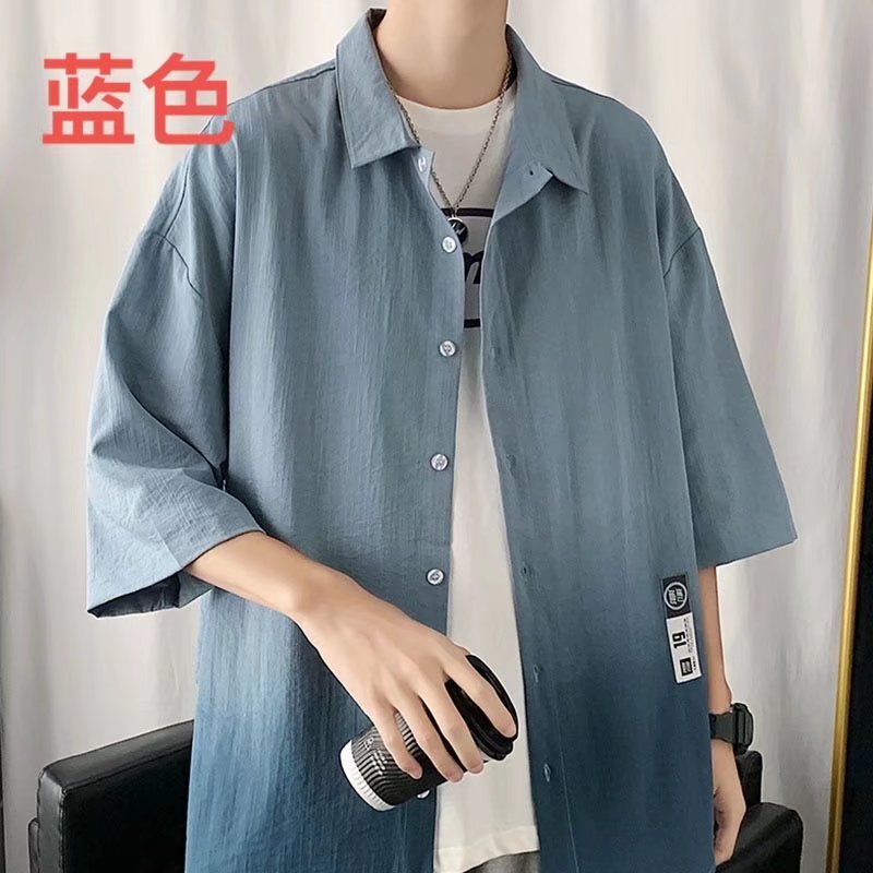 Ice silk shirt for men, short sleeved linen shirt, summer design, Hong Kong style, Japanese fashion, casual shirt jacket Ice silk shirt for men, short sleeved linen shirt, summer design, Hong Kong style, Japanese fashion, casual shirt jacket
