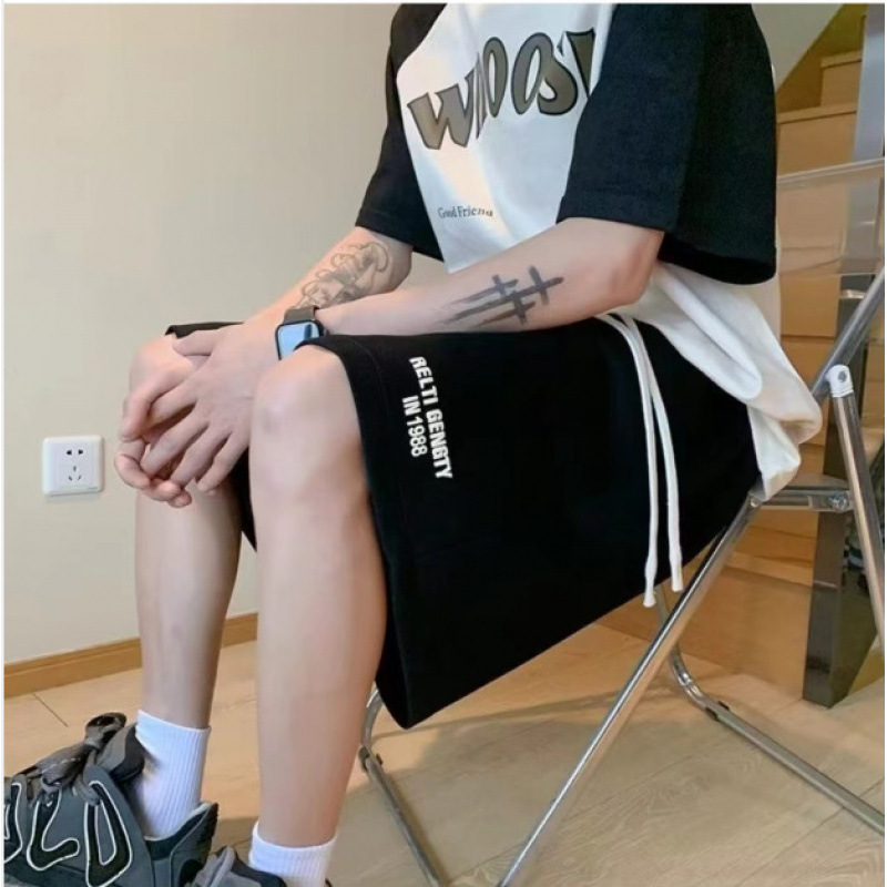 2025 Men's Casual Shorts Trendy Brand Loose Outerwear Summer Thin Style Quick Drying Sports Trendy Summer Clothes 5-point Middle Pants 2025 Men's Casual Shorts Trendy Brand Loose Outerwear Summer Thin Style Quick Drying Sports Trendy Summer Clothes 5-point Middle Pants