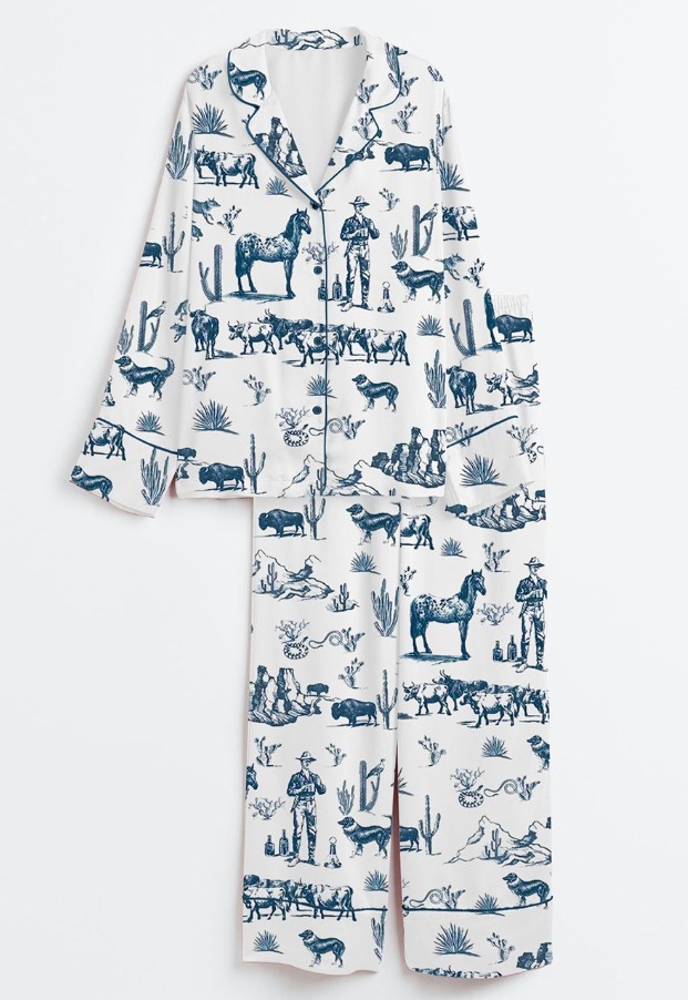 2025 Amazon standalone long sleeved casual sleepwear set with printed fashion buttons for adult casual home wear 2025 Amazon standalone long sleeved casual sleepwear set with printed fashion buttons for adult casual home wear