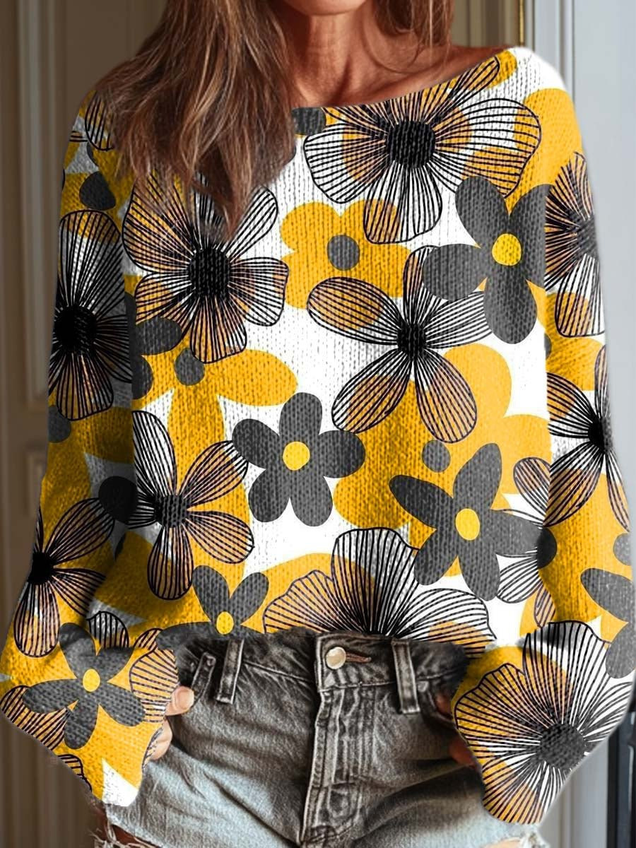 Cross border 3D printed women's round neck soft sweater casual jacket knitted sweater fashion diamond series Cross border 3D printed women's round neck soft sweater casual jacket knitted sweater fashion diamond series