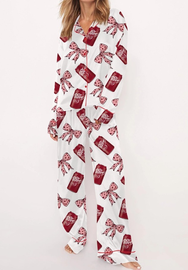 2025 Amazon standalone long sleeved casual sleepwear set with printed fashion buttons for adult casual home wear 2025 Amazon standalone long sleeved casual sleepwear set with printed fashion buttons for adult casual home wear