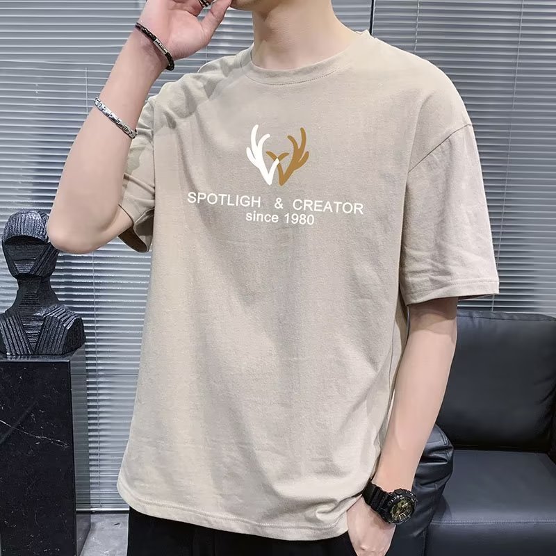 T-shirt men's short sleeved summer 2023 new trendy brand ins Hong Kong style loose and versatile short sleeved T-shirt men's upper clothing