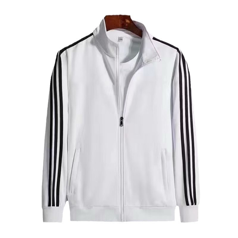 Men's Three Bar Sports Set Spring and Autumn Stand Collar Cardigan Sweatshirt Paired with Running Loose Casual Clothes Men's Set Men's Three Bar Sports Set Spring and Autumn Stand Collar Cardigan Sweatshirt Paired with Running Loose Casual Clothes Men's Set