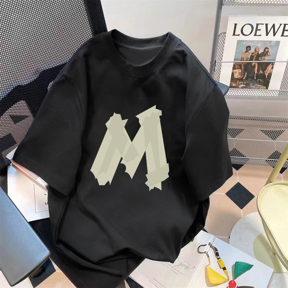 Manufacturer wholesale trend retro letter printed pattern top loose five quarter sleeve T-shirt simple versatile top Manufacturer wholesale trend retro letter printed pattern top loose five quarter sleeve T-shirt simple versatile top