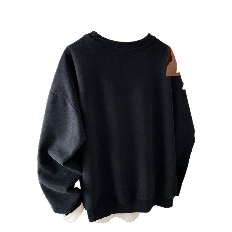 Original fabric pure cotton and cotton composite plus size mushroom embroidery hoodie 2025 loose casual fat mm round neck top Original fabric pure cotton and cotton composite plus size mushroom embroidery hoodie 2025 loose casual fat mm round neck top