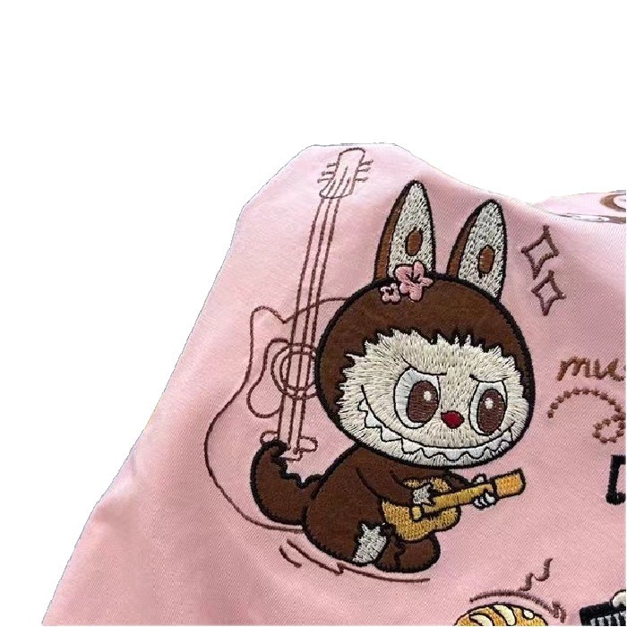 Cotton heavy-duty embroidery (with lining fabric) cartoon cute short sleeved T-shirt top Cotton heavy-duty embroidery (with lining fabric) cartoon cute short sleeved T-shirt top