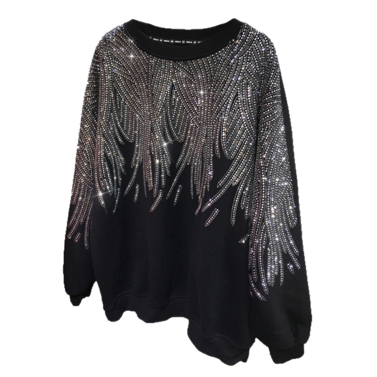 6554 # 300kg Extra Large Size with Thick Velvet Heavy duty Hot Drilled Front and Rear Full Drilled Light Luxury Wings Long Sleeve Hoodie for Women 6554 # 300kg Extra Large Size with Thick Velvet Heavy duty Hot Drilled Front and Rear Full Drilled Light Luxury Wings Long Sleeve Hoodie for Women