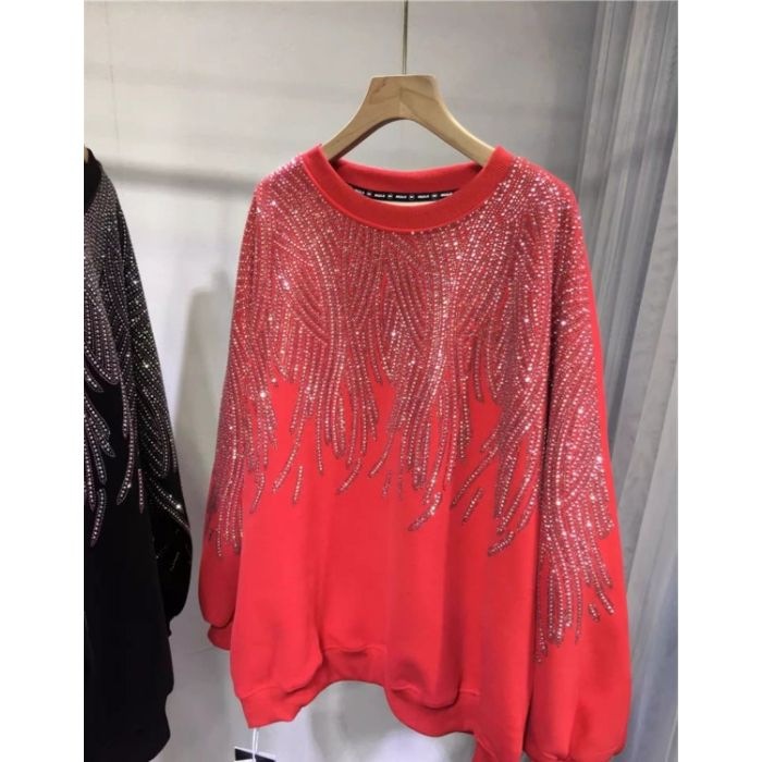 6554 # 300kg Extra Large Size with Thick Velvet Heavy duty Hot Drilled Front and Rear Full Drilled Light Luxury Wings Long Sleeve Hoodie for Women 6554 # 300kg Extra Large Size with Thick Velvet Heavy duty Hot Drilled Front and Rear Full Drilled Light Luxury Wings Long Sleeve Hoodie for Women