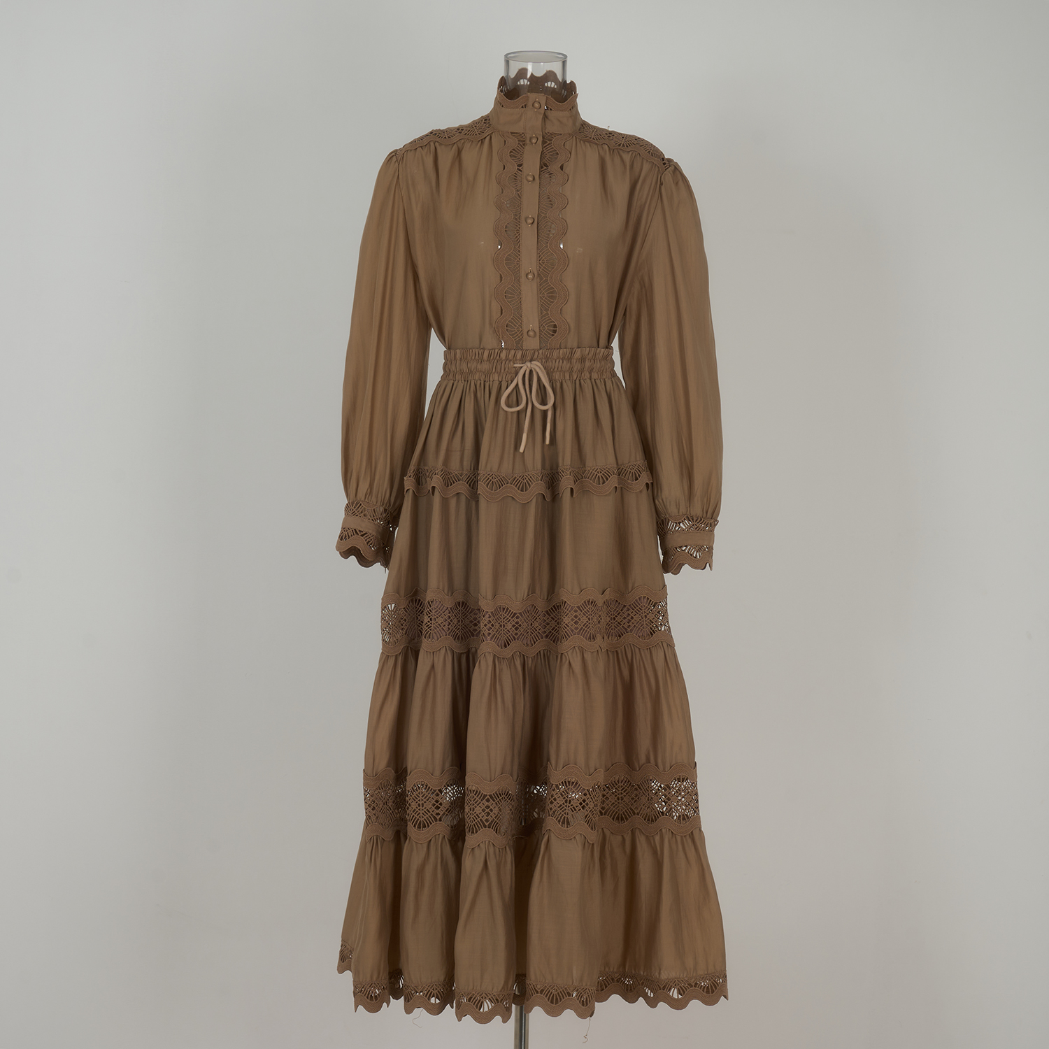 Real time shooting of European, American, British style fake suit dress, heavy-duty solid color lace loose large swing formal dress Real time shooting of European, American, British style fake suit dress, heavy-duty solid color lace loose large swing formal dress