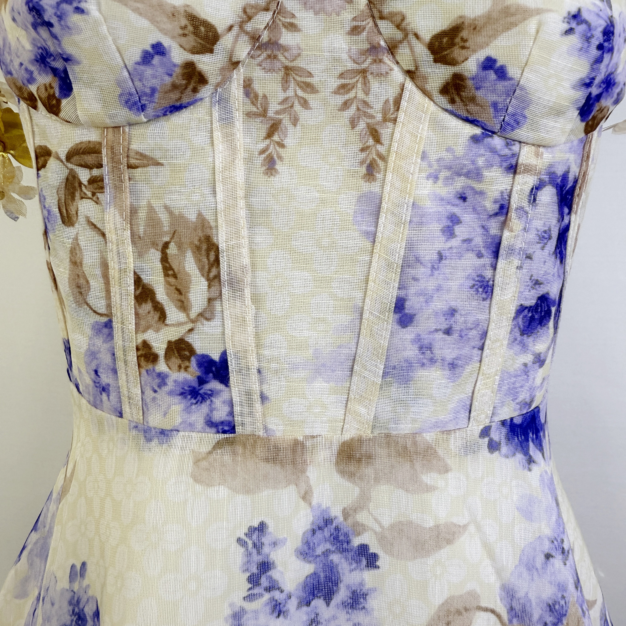 Real shot of Z's light luxury high-end star style floral print flower suspender fishbone waist cinching fairy dress Real shot of Z's light luxury high-end star style floral print flower suspender fishbone waist cinching fairy dress