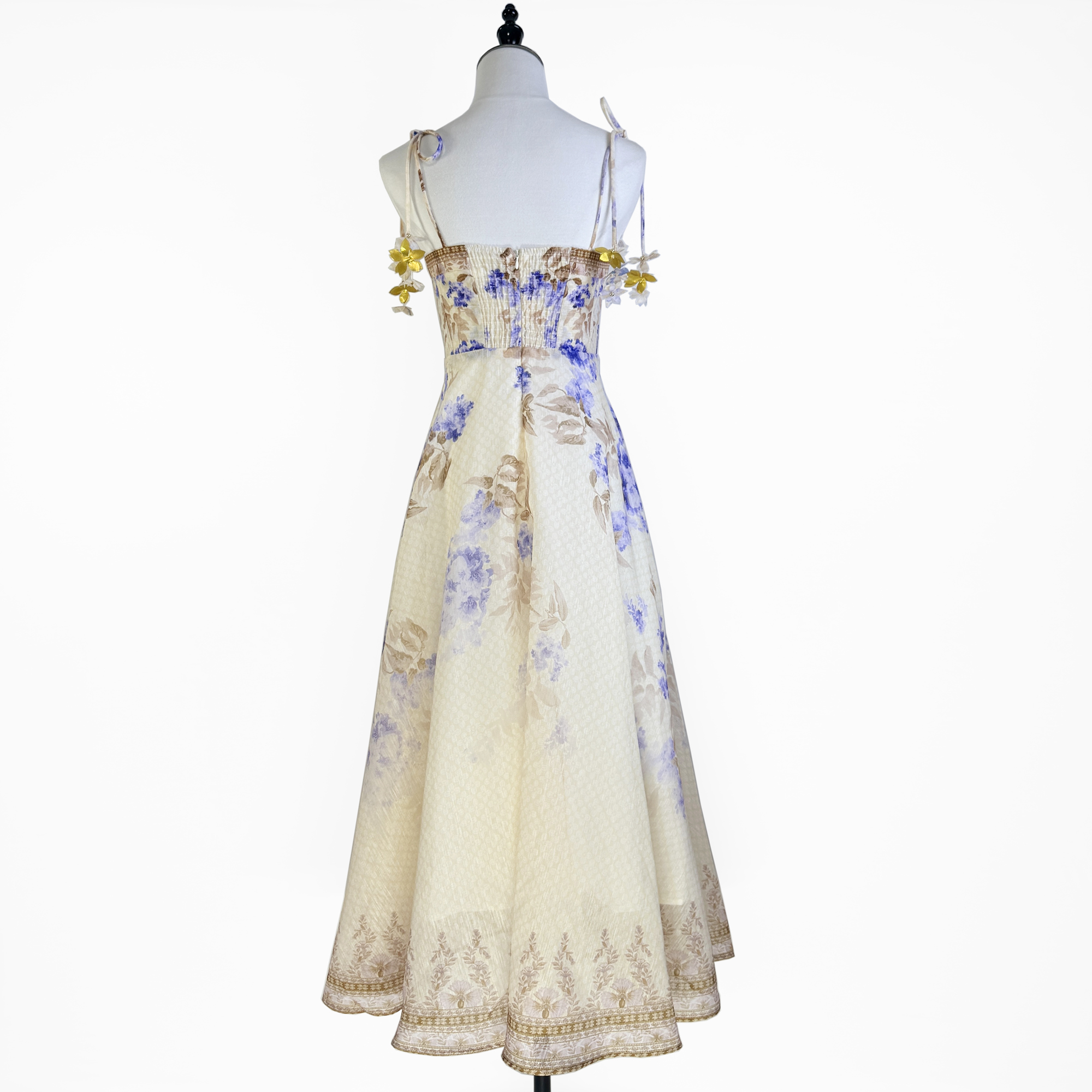 Real shot of Z's light luxury high-end star style floral print flower suspender fishbone waist cinching fairy dress Real shot of Z's light luxury high-end star style floral print flower suspender fishbone waist cinching fairy dress