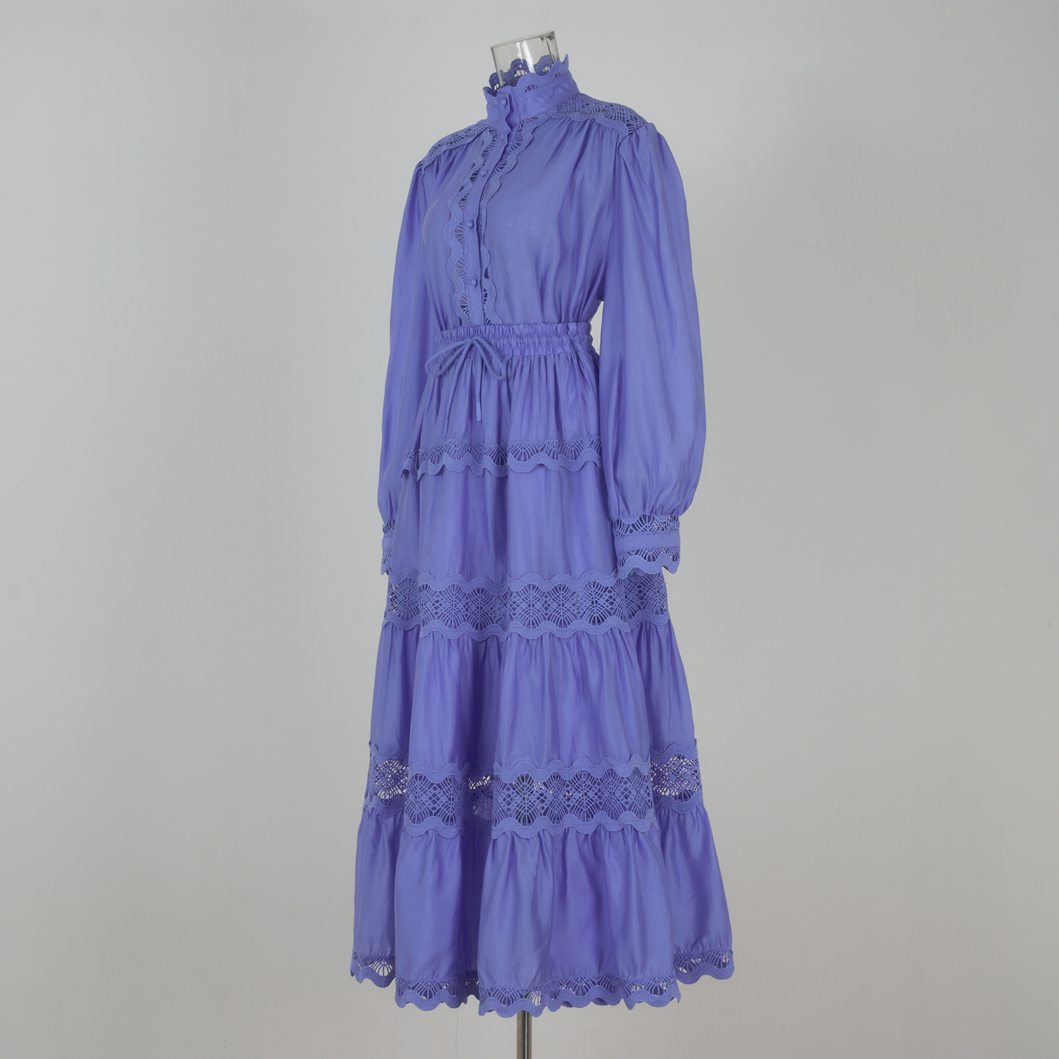 Real time shooting of European, American, British style fake suit dress, heavy-duty solid color lace loose large swing formal dress Real time shooting of European, American, British style fake suit dress, heavy-duty solid color lace loose large swing formal dress