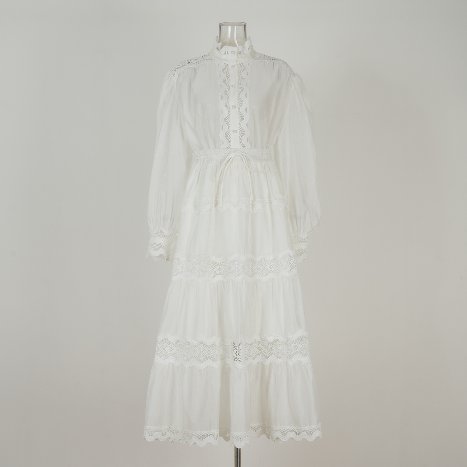 Real time shooting of European, American, British style fake suit dress, heavy-duty solid color lace loose large swing formal dress Real time shooting of European, American, British style fake suit dress, heavy-duty solid color lace loose large swing formal dress