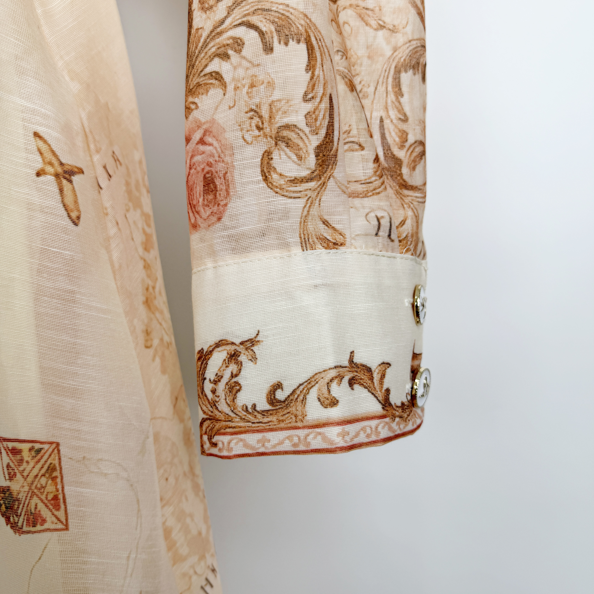 Real time shooting of Australian niche early autumn new retro map print collar long sleeved waist cinched shirt dress short skirt Real time shooting of Australian niche early autumn new retro map print collar long sleeved waist cinched shirt dress short skirt