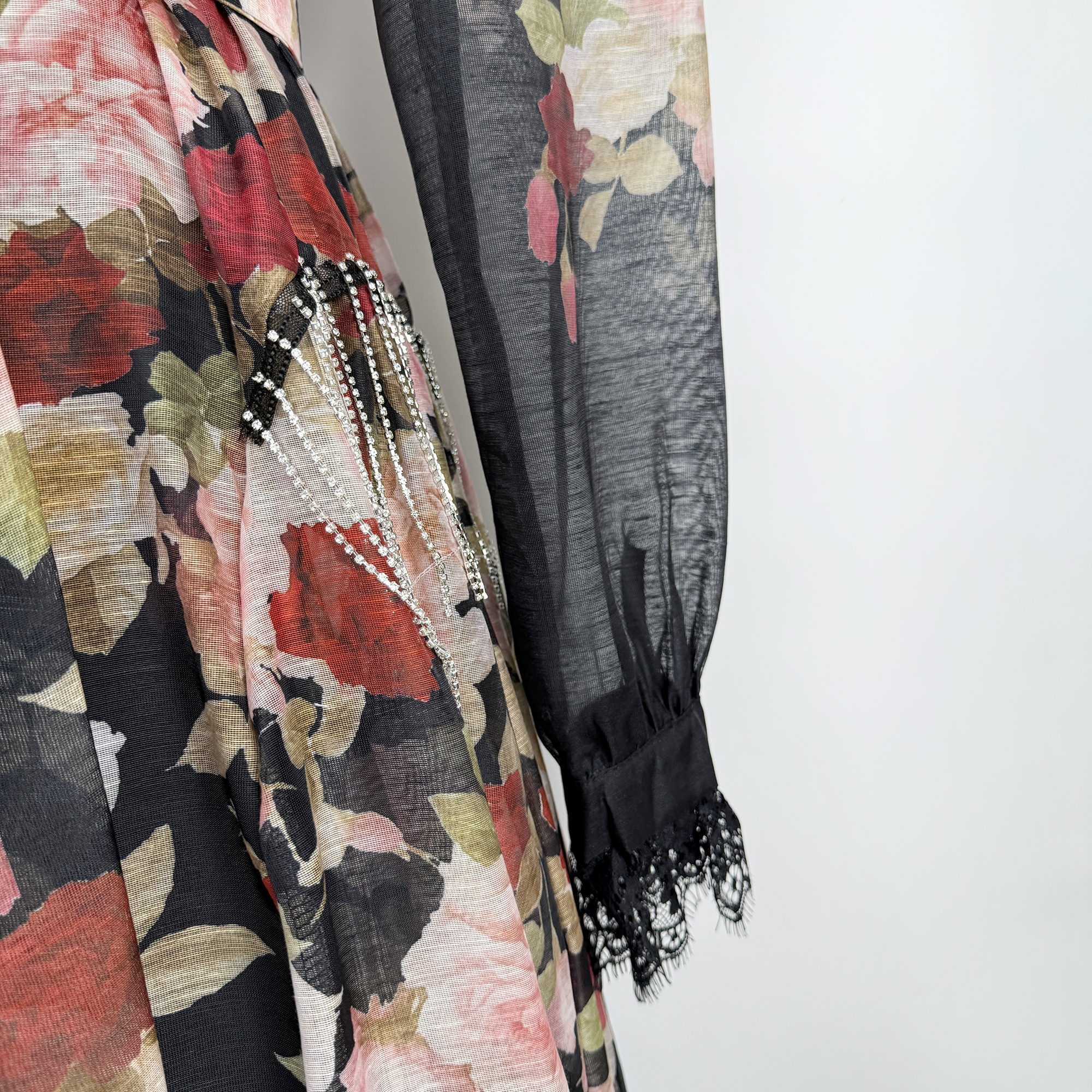 Real shooting temperament women's spring and autumn new style light luxury rhinestone tassel design sense fashionable waist cinching lace up dress long skirt Real shooting temperament women's spring and autumn new style light luxury rhinestone tassel design sense fashionable waist cinching lace up dress long skirt