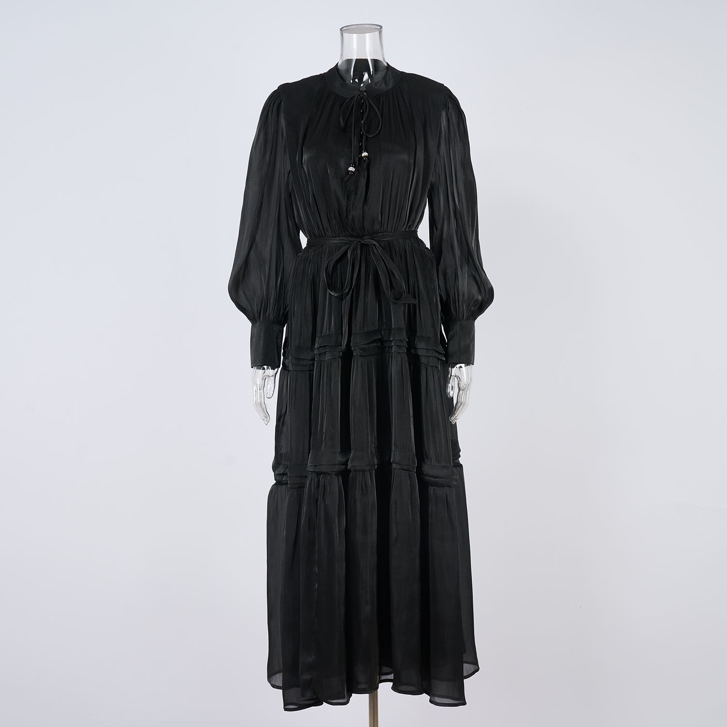 Real shooting of European and American style autumn new women's long sleeved dress with loose waist and slimming temperament long skirt in 8 colors Real shooting of European and American style autumn new women's long sleeved dress with loose waist and slimming temperament long skirt in 8 colors