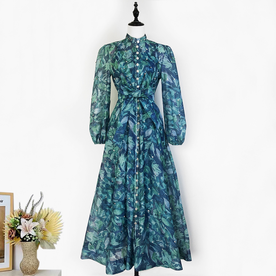 29 color French stand up collar lantern sleeve studded diamond sparkling super large skirt dress long skirt party skirt 29 color French stand up collar lantern sleeve studded diamond sparkling super large skirt dress long skirt party skirt