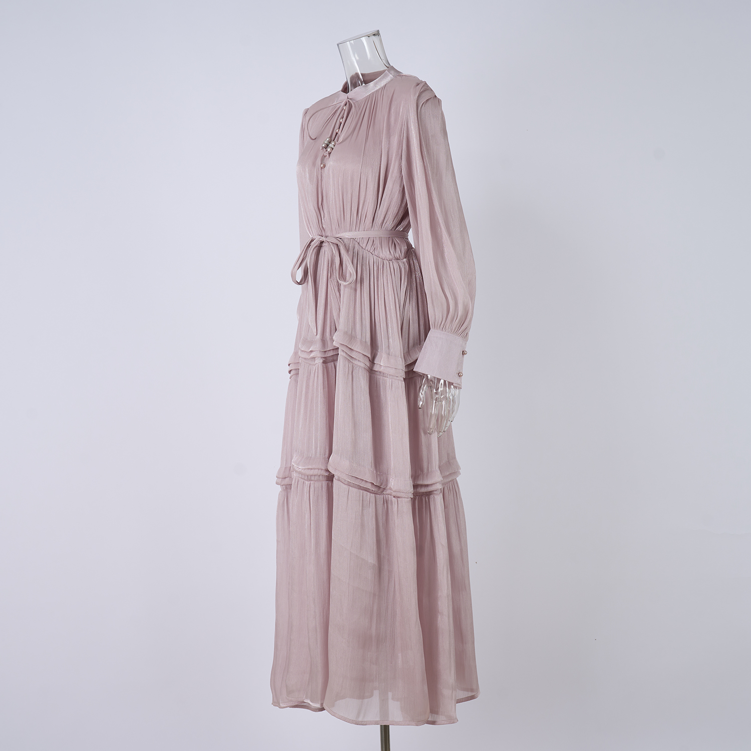 Real shooting of European and American style autumn new women's long sleeved dress with loose waist and slimming temperament long skirt in 8 colors Real shooting of European and American style autumn new women's long sleeved dress with loose waist and slimming temperament long skirt in 8 colors