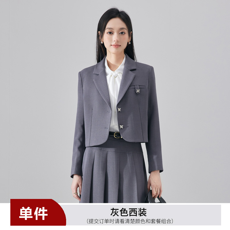 Small suit, half skirt, two-piece set, professional women's clothing, 2025 autumn new design, simple and versatile suit Small suit, half skirt, two-piece set, professional women's clothing, 2025 autumn new design, simple and versatile suit