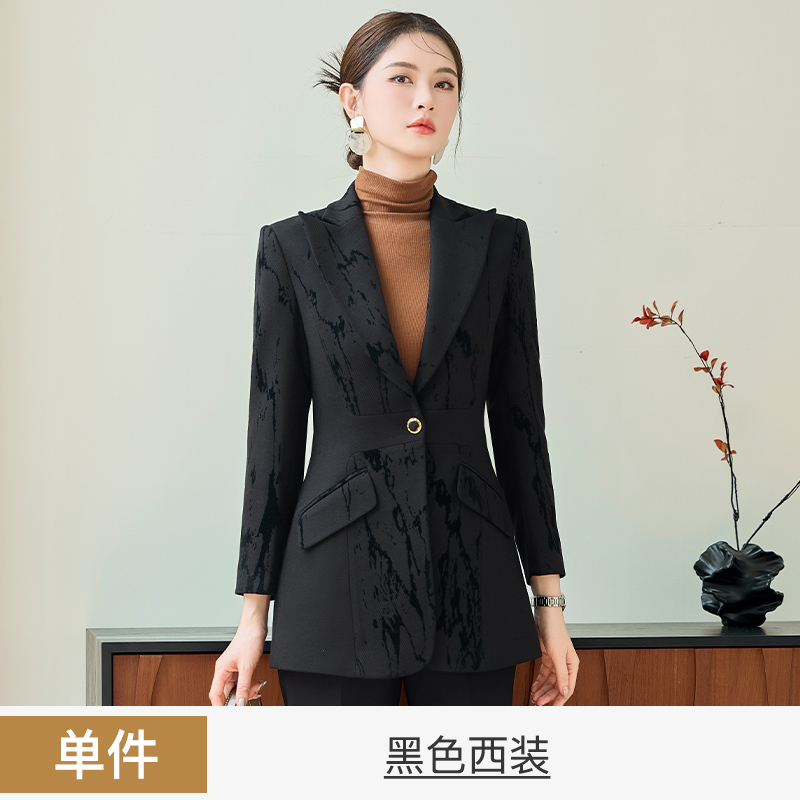Chinese style printed suit set for women 2025 early autumn new slim fit one button commuting formal work clothes Chinese style printed suit set for women 2025 early autumn new slim fit one button commuting formal work clothes