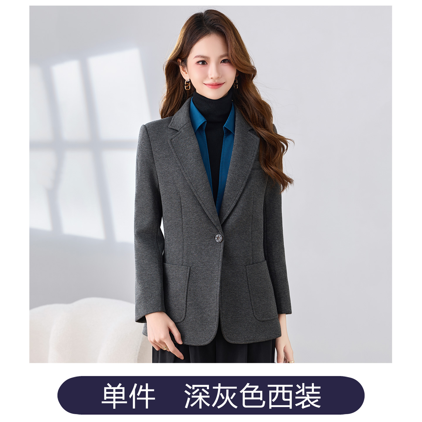 Slim fit one button suit jacket for women in the autumn of 2025, fashionable, simple and capable temperament, goddess style small suit Slim fit one button suit jacket for women in the autumn of 2025, fashionable, simple and capable temperament, goddess style small suit