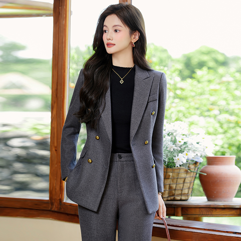 2025 simple and efficient double breasted suit set for women's autumn new style, with a stylish and high-end professional small suit design 2025 simple and efficient double breasted suit set for women's autumn new style, with a stylish and high-end professional small suit design