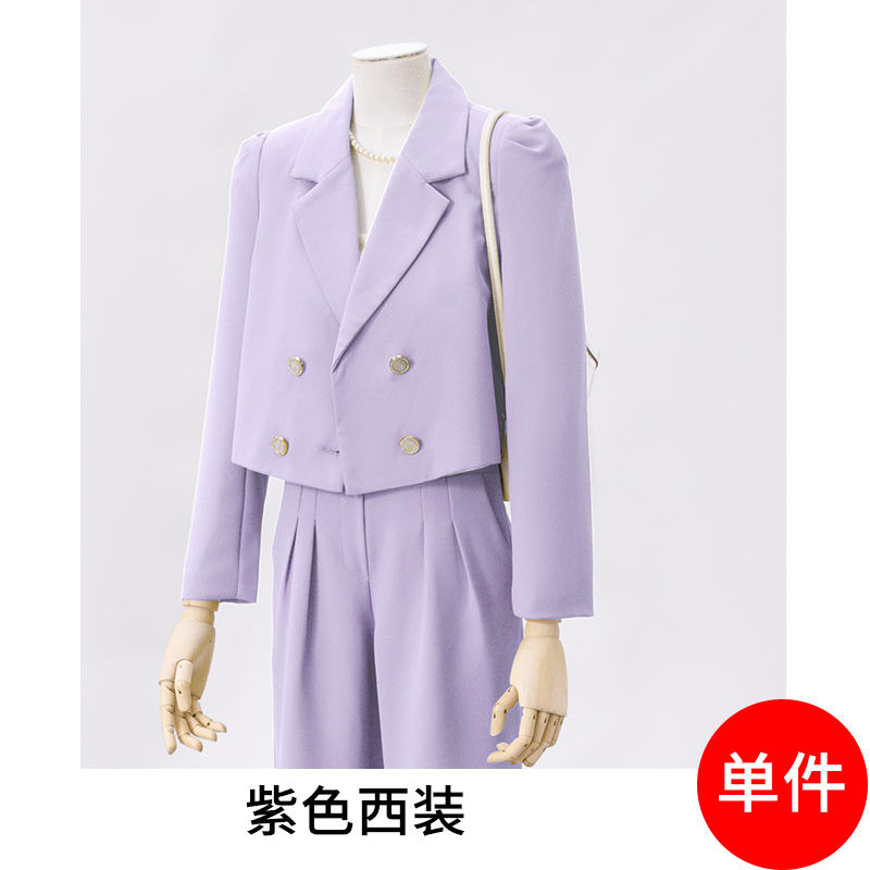 Small double breasted suit set for women in early autumn 2025, fashionable and minimalist design, niche temperament suit Small double breasted suit set for women in early autumn 2025, fashionable and minimalist design, niche temperament suit