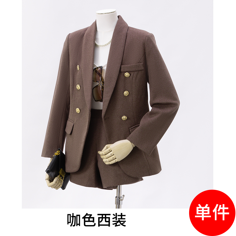 Advanced coffee colored suit set for women in autumn and winter of 2025, new simple and capable temperament, goddess style commuting suit Advanced coffee colored suit set for women in autumn and winter of 2025, new simple and capable temperament, goddess style commuting suit