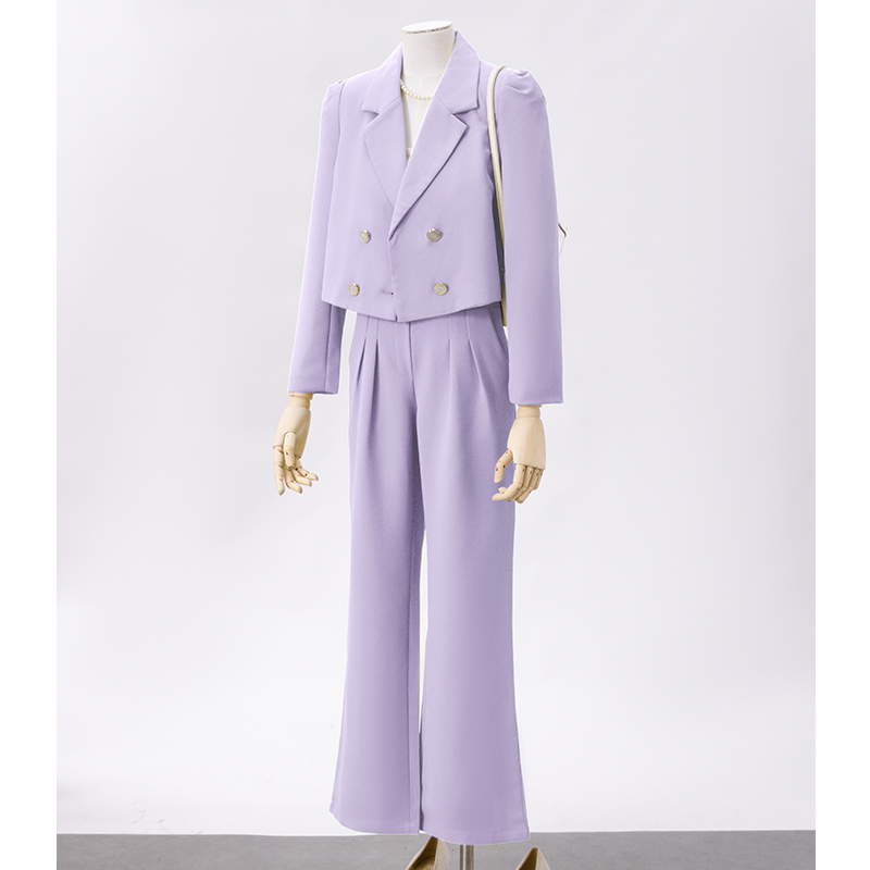 Small double breasted suit set for women in early autumn 2025, fashionable and minimalist design, niche temperament suit Small double breasted suit set for women in early autumn 2025, fashionable and minimalist design, niche temperament suit