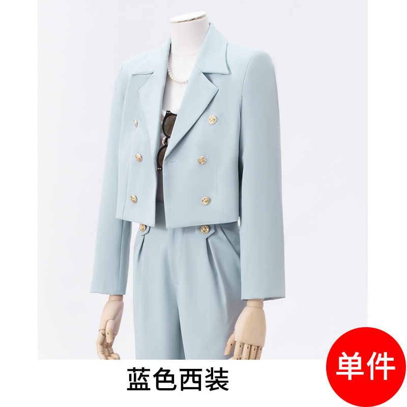 Short and petite suit jacket for women in autumn, with a niche design and a goddess like temperament. High end double breasted suit set Short and petite suit jacket for women in autumn, with a niche design and a goddess like temperament. High end double breasted suit set