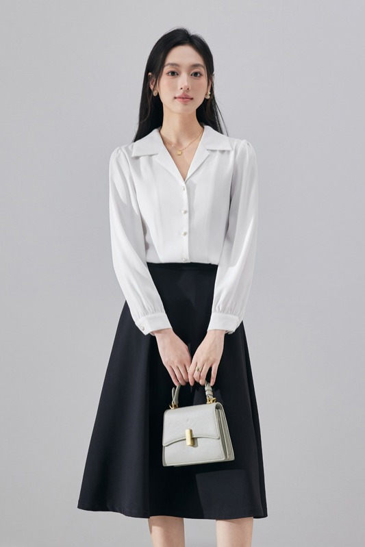 Fashionable Western style collar shirt for women in autumn 2025, new fashionable temperament OL casual versatile commuting long sleeved shirt Fashionable Western style collar shirt for women in autumn 2025, new fashionable temperament OL casual versatile commuting long sleeved shirt